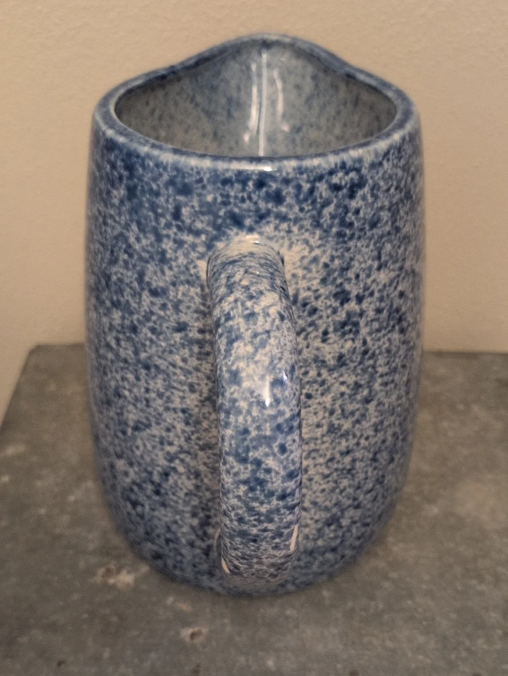 Vintage Emporium Of Maine Country Life Stoneware Pitcher Blue Folk Art